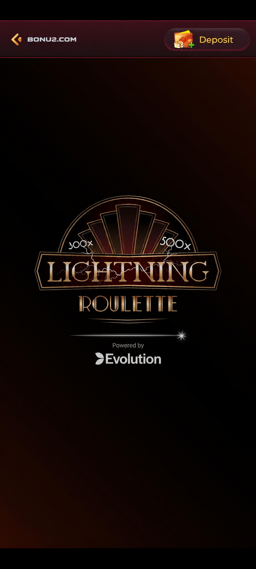 BONU2 Lightning Roulette game screen